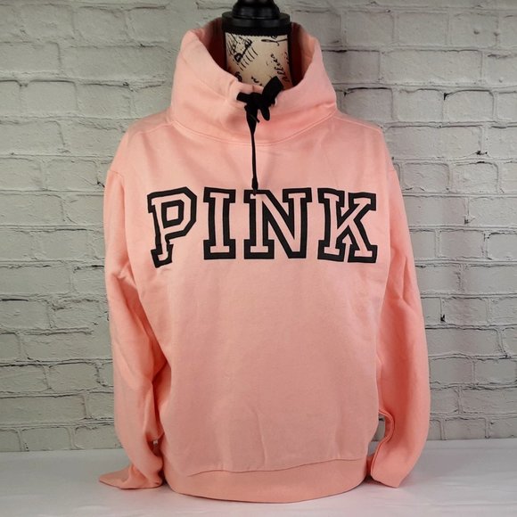 VICTORIA'S SECRET 'PINK' VARSITY LOGO FLEECE SWEATSHIRT - Picture 1 of 14